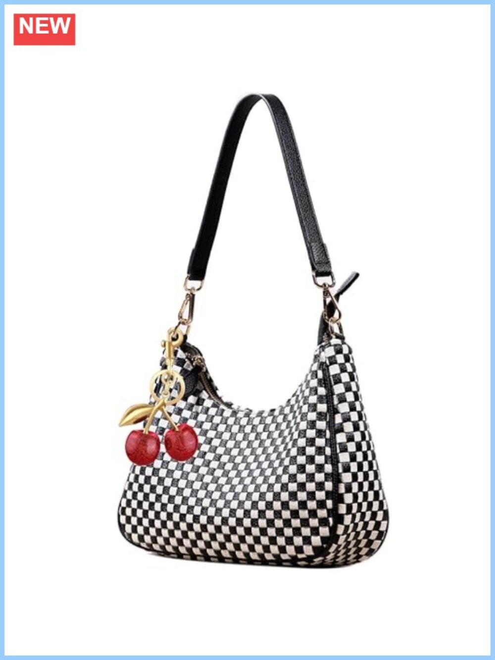 Woven Shoulder Bag Vegan Leather Slouchy Hobo Purse Y2K Crossbody